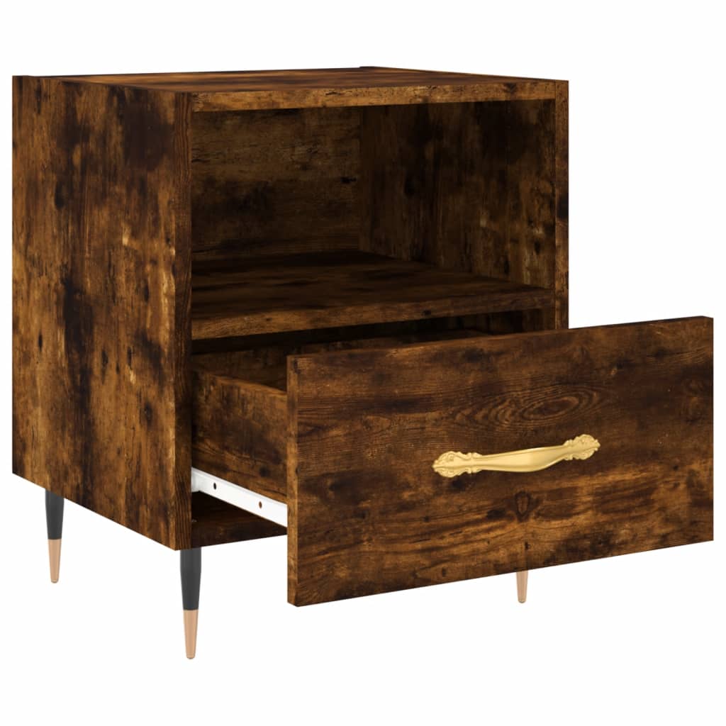 Maison Exclusive - Tables de chevet 2pcs chêne fumé 40x35x47,5cm bois d’ingénierie - 7