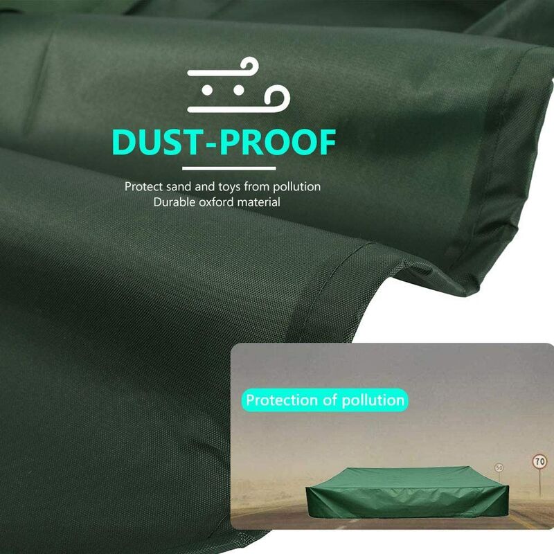Bâche Bac à Sable Bâche De Protection Pour Bac à Sable 120x120 Cm – Oxford 210D, Imperméable, Avec Cordon De Serrage, Noir