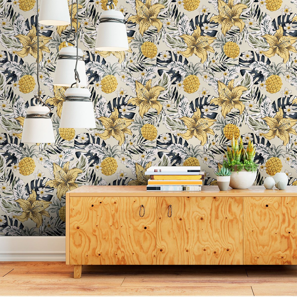 Vinilo papel tapiz tropical varadero - adhesivo de pared - revestimiento sticker mural decorativo - 60x60cm