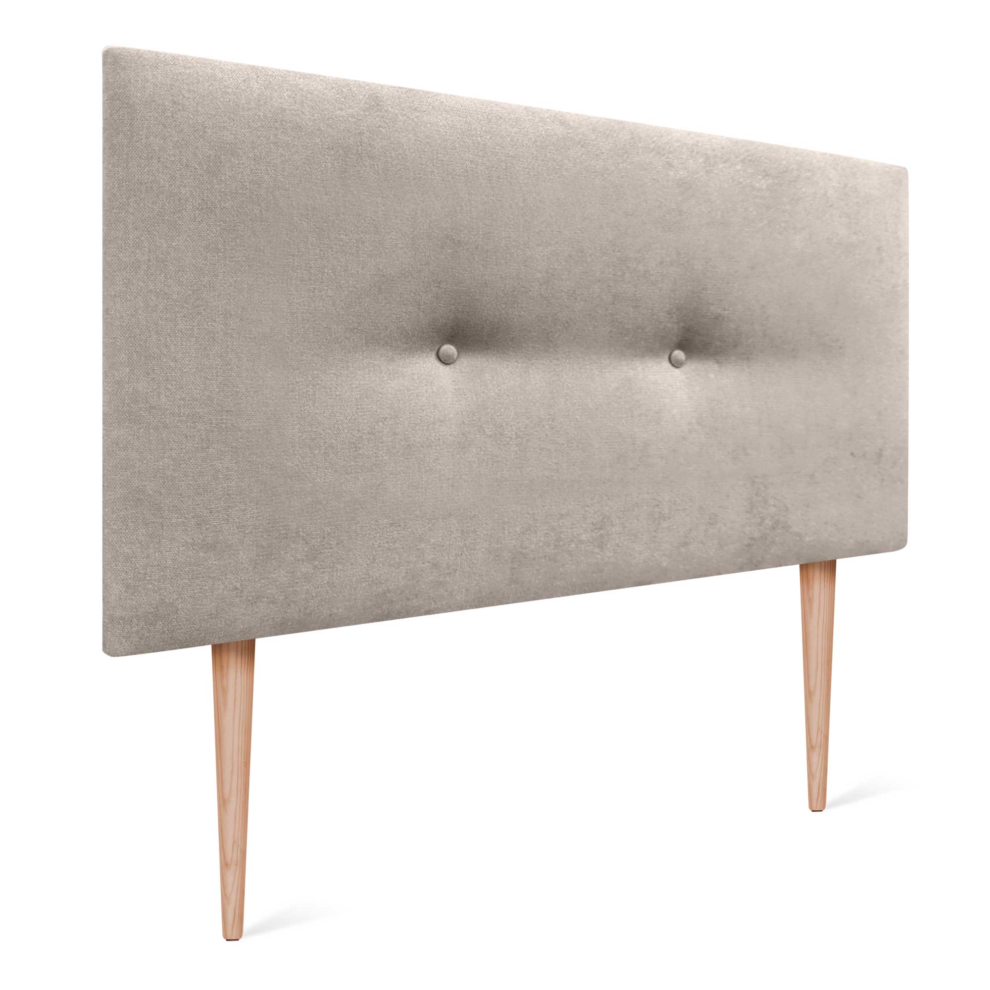 Tête De Lit Capitonnée DHOME Similicuir Blanc 160x105 Cm - Modèle Acualine Avec Boutons Et Pieds