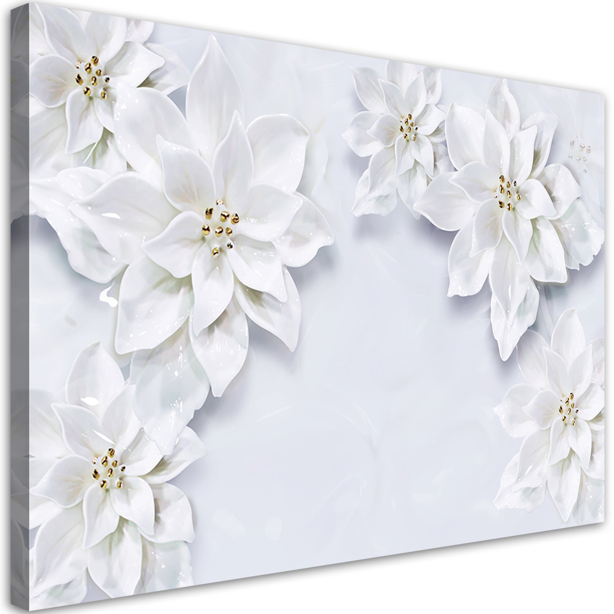 Obraz na płótnie, Białe Kwiaty Rośliny Natura 90x60