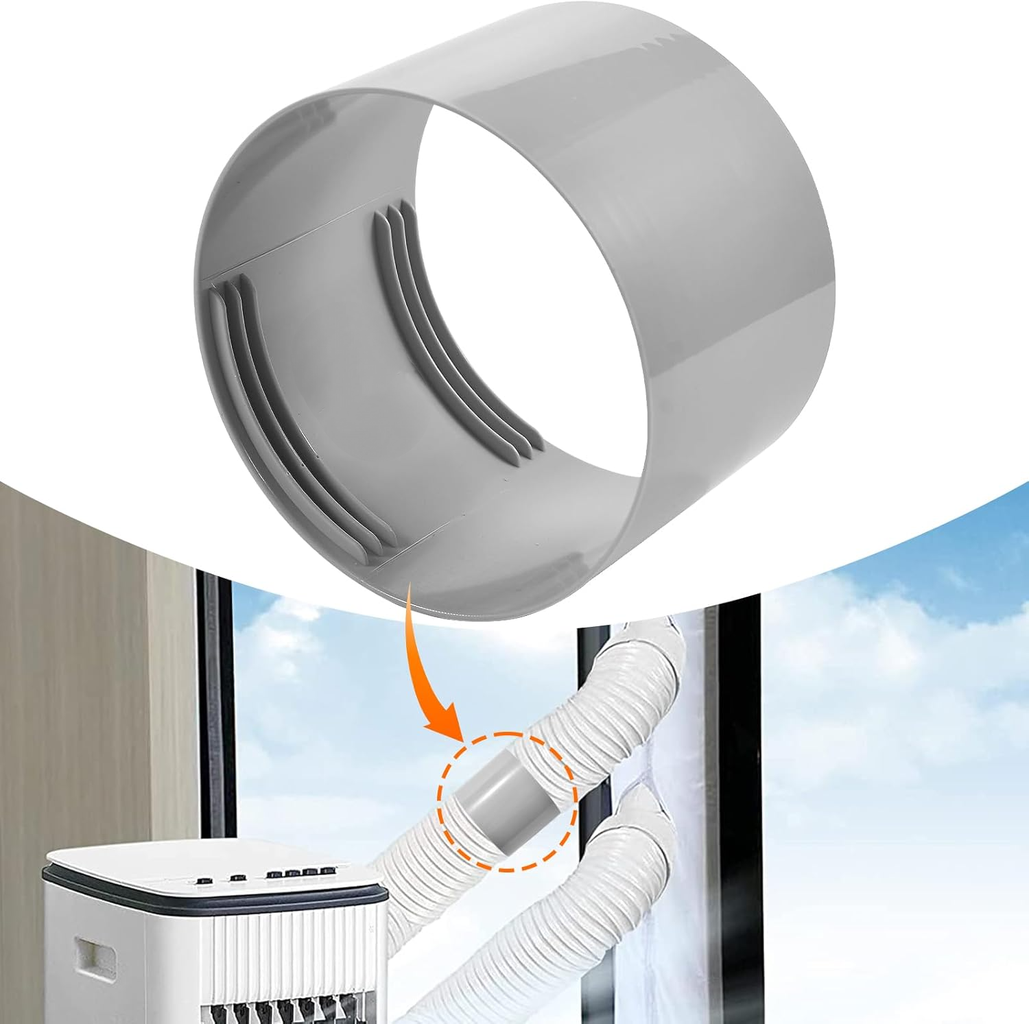 Przenośny adapter węża klimatyzatora, klimatyzator okienny, przenośny wąż wydechowy, akcesoria do klimatyzatorów (150 mm)