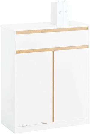 Xbro Meuble De Salle De Bain Avec Panier à Linge, Armoire Haute Salle De Bain En MDF Avec Ventilation Et Sécurité Anti-basculement - Blanc - 170 X 40 X 37 Cm