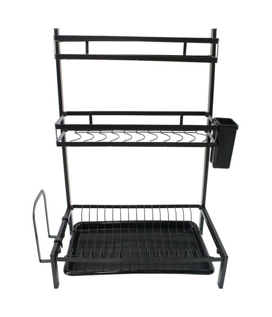 Trade Shop - Scolapiatti Colapiatti Base Appoggio In Acciaio 3 Ripiani 42 X 25x 60 Cm Mj-6014 - - 2