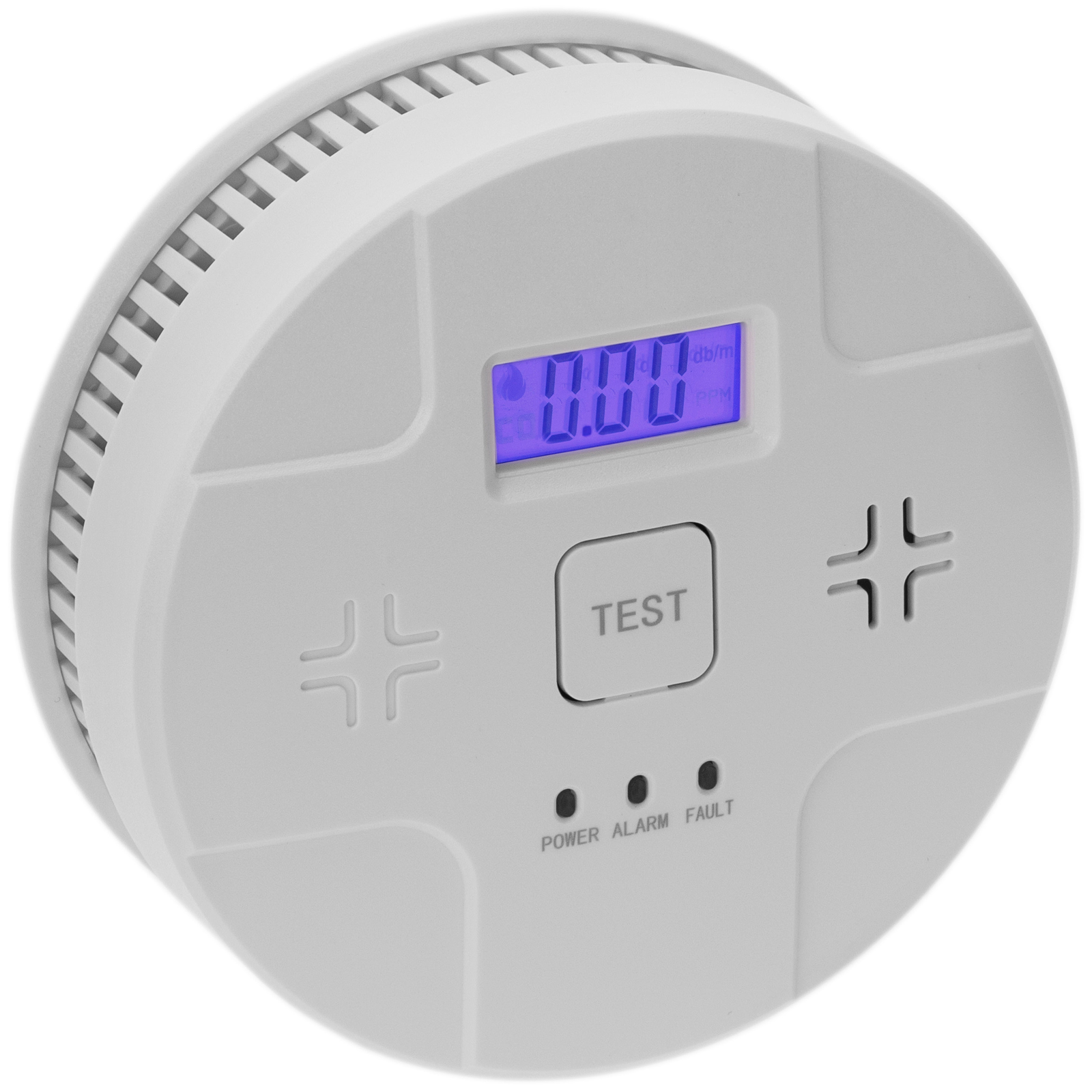 Rilevatore di fumo autonomo con indicatori LED, schermo LCD e allarme  acustico