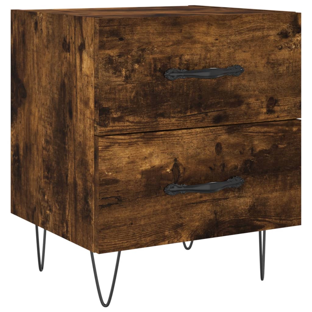 Lot de 2 Tables de chevet，Table d'appoint, Table de nuit pour Salon Chambre chêne fumé 40x35x47,5cm bois d’ingénierie317554 - 5