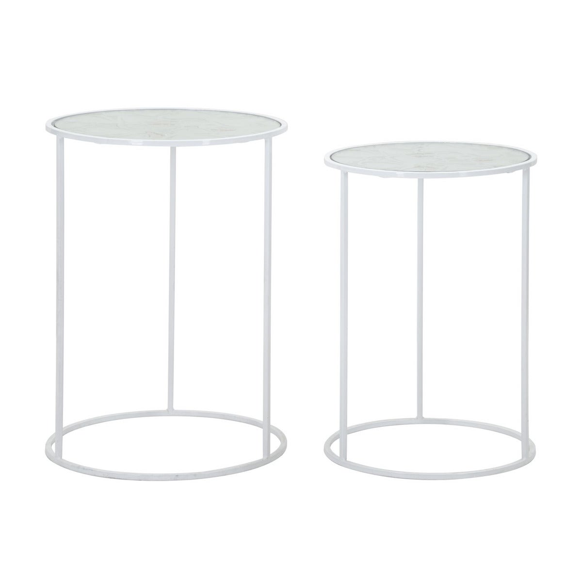 Zestaw Stolików Pomocniczych Ercole, Metal, Biały, Seven Design