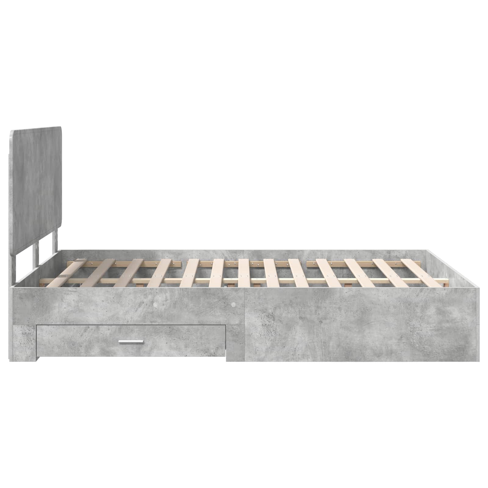 Cadre de lit gris béton 160 x 200 cm panneau de bois - 9