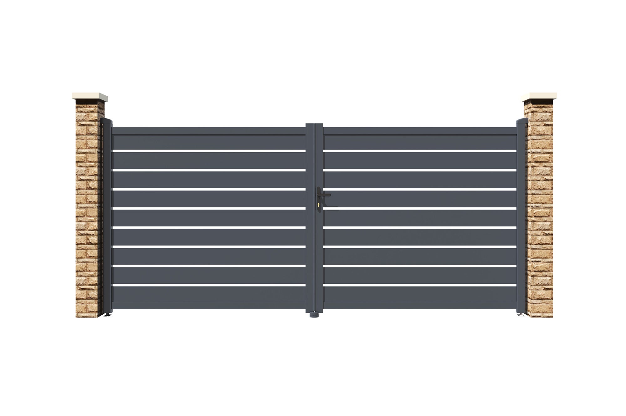 Portail battant 4m VOGEL H.180cm aluminium gris - 6