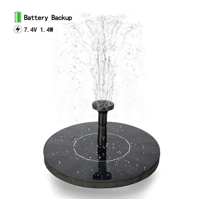 fontaine solaire, Fontaine solaire flottante bain oiseaux, noire, 16 cm, 6 arroseurs – pour bassin, piscine extérieure - 4