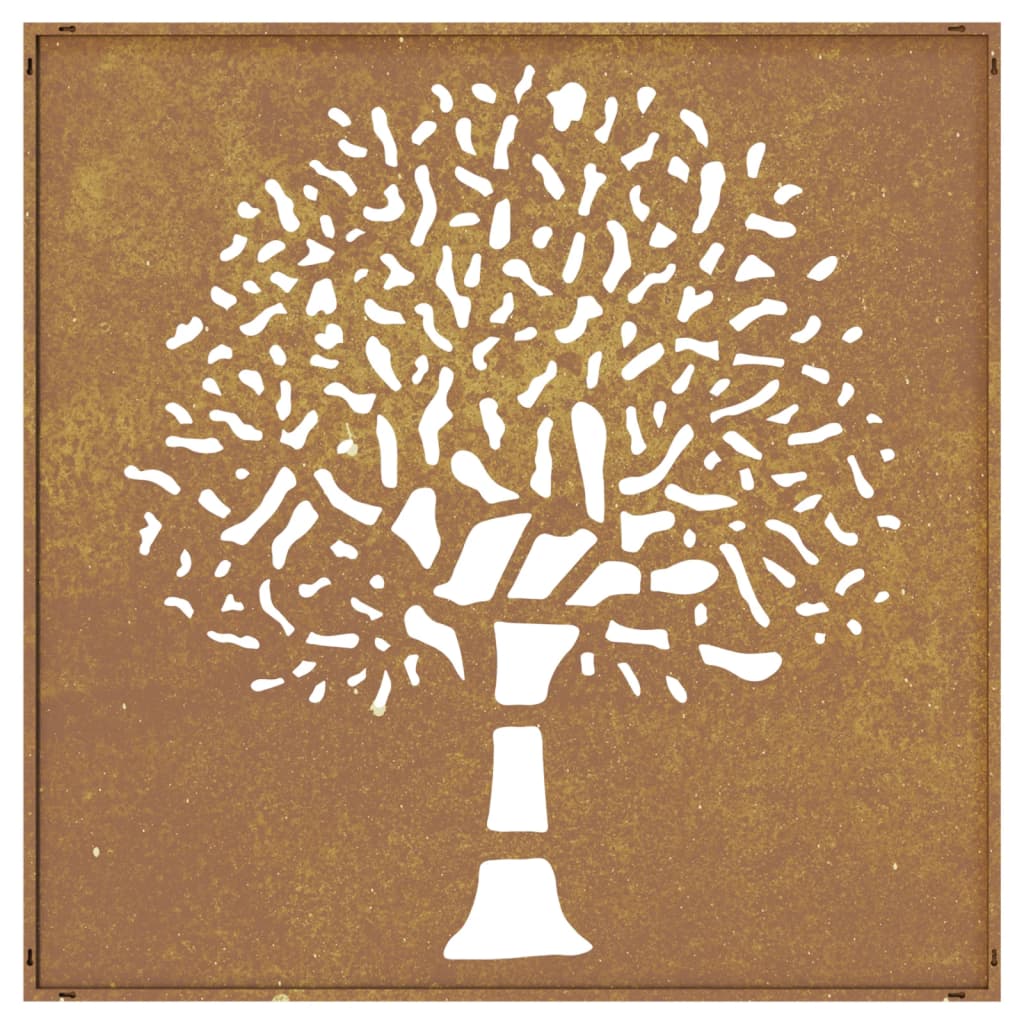 Maison Exclusive - Décoration murale jardin 55x55 cm acier corten design d'arbre - 5