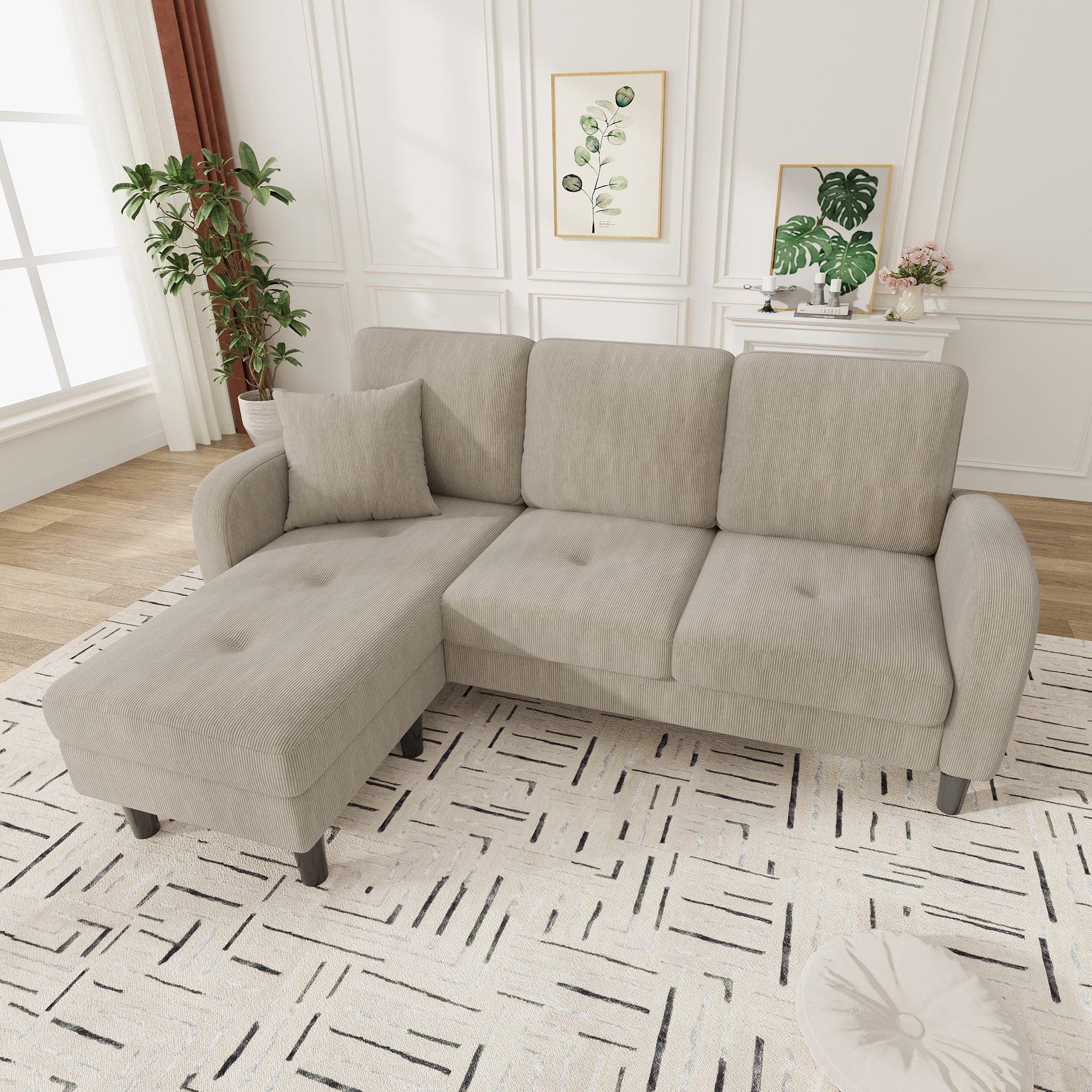 Cuscino Laterale Per Divano In Cotone – Supporto Per Braccioli E Schienale, Misura 55x15x15 Cm, Federa Rimovibile E Lavabile, Marrone
