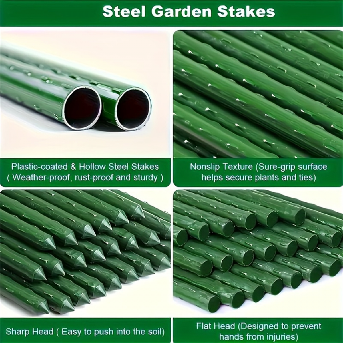 Lot de 58 tuteurs pour plantes de jardin, 20 tuteurs pour tomates, pour plantes grimpantes, plantes en pot, tomates, poteaux de clôture - 2