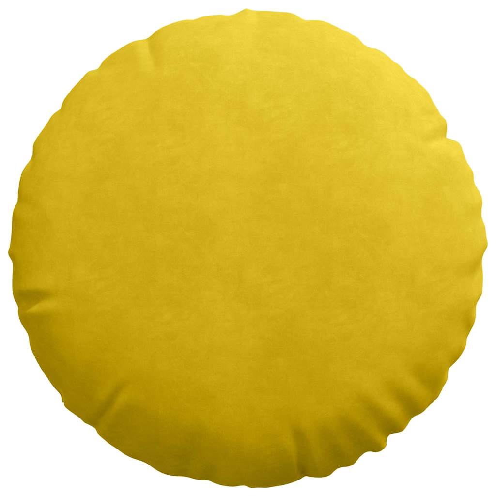 Cojines de asiento de 2 piezas de terciopelo amarillo, Ø 50 × 19 cm - 6