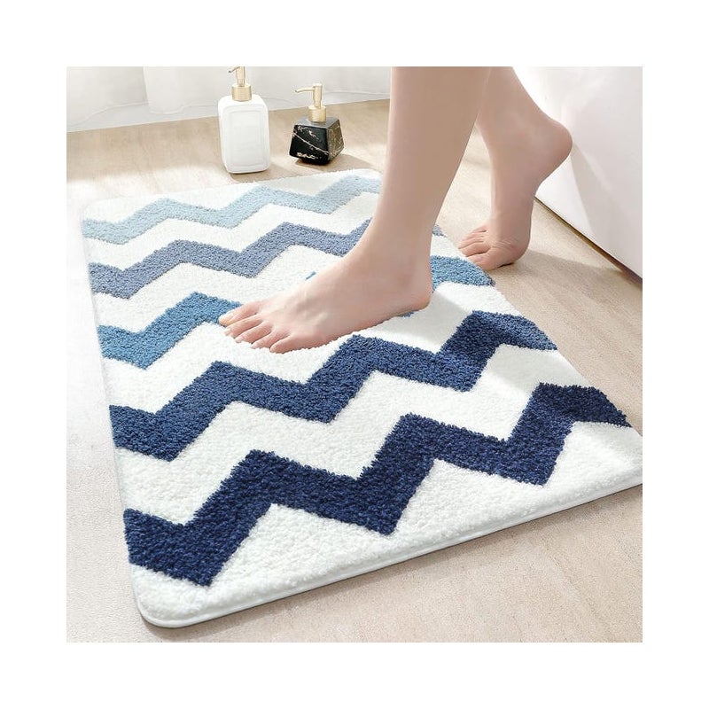 Miękka, niebieska mata prysznicowa - Bardzo gruba mikrofibra 40x60 cm - Wysoka chłonność, można prać w pralce - Powierzchnia antypoślizgowa - Do łazie