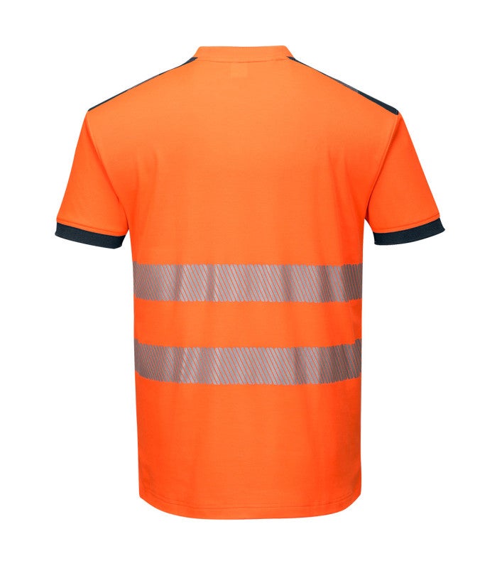 Portwest - Polo manches courtes PW3 haute visibilité classe 2 - Orange / Bleu Marine - XL - 2
