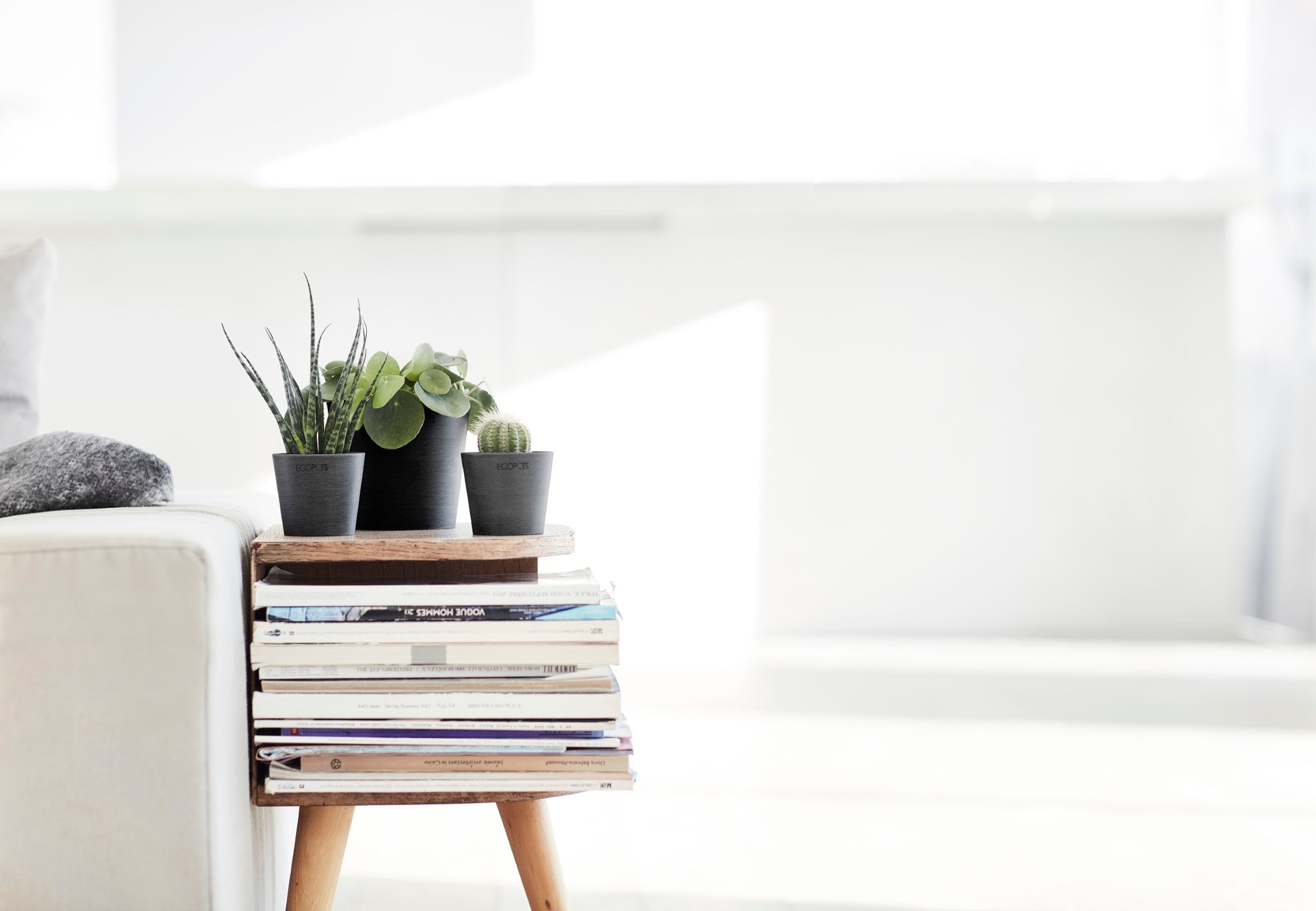 Ecopots Amsterdam 30 Pot de fleurs - L 30 cm x H 25,4 cm - Gris - Intérieur et extérieur - 5