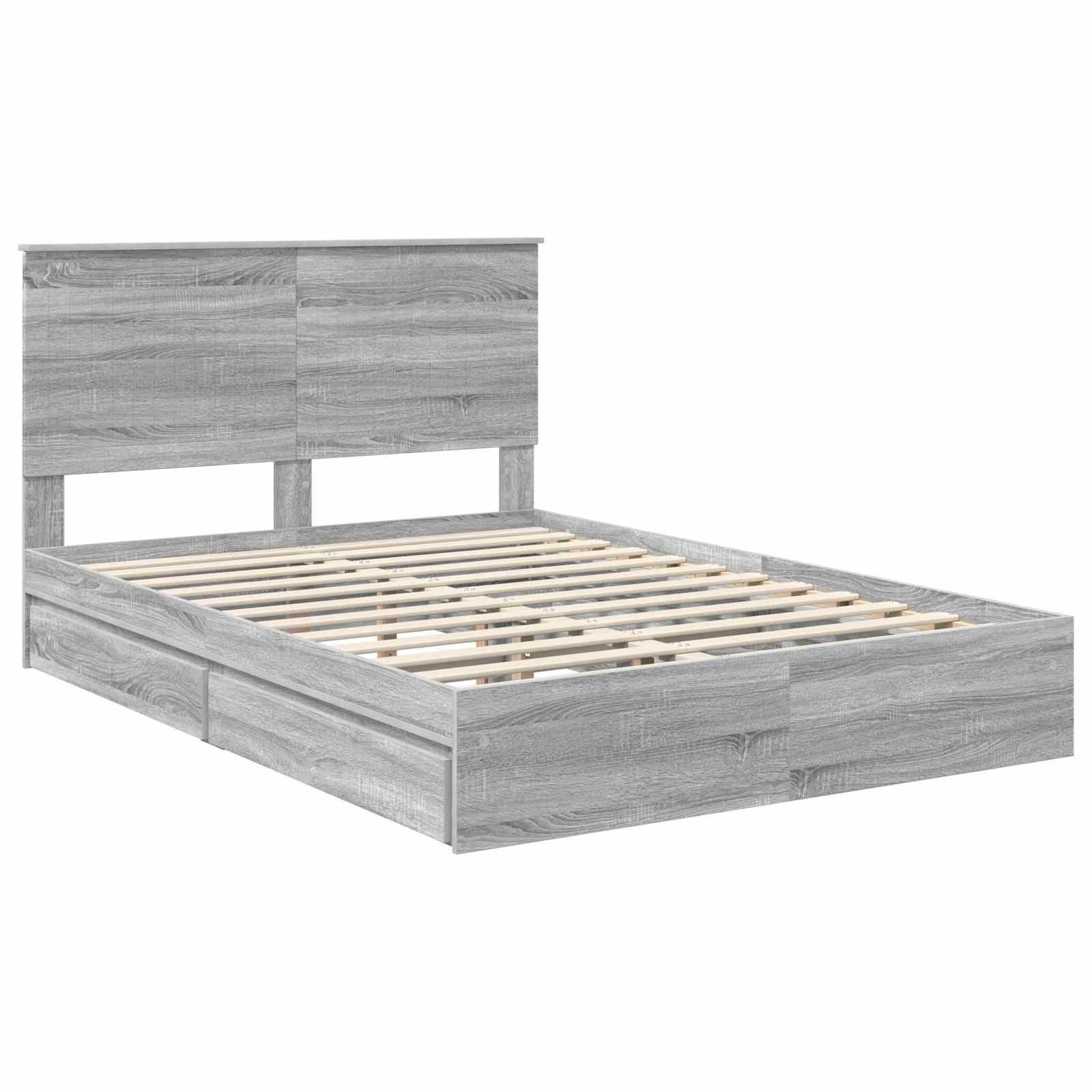 Lit de Rangement Gris 140 x 200 cm Bois d'ingénierie - 4
