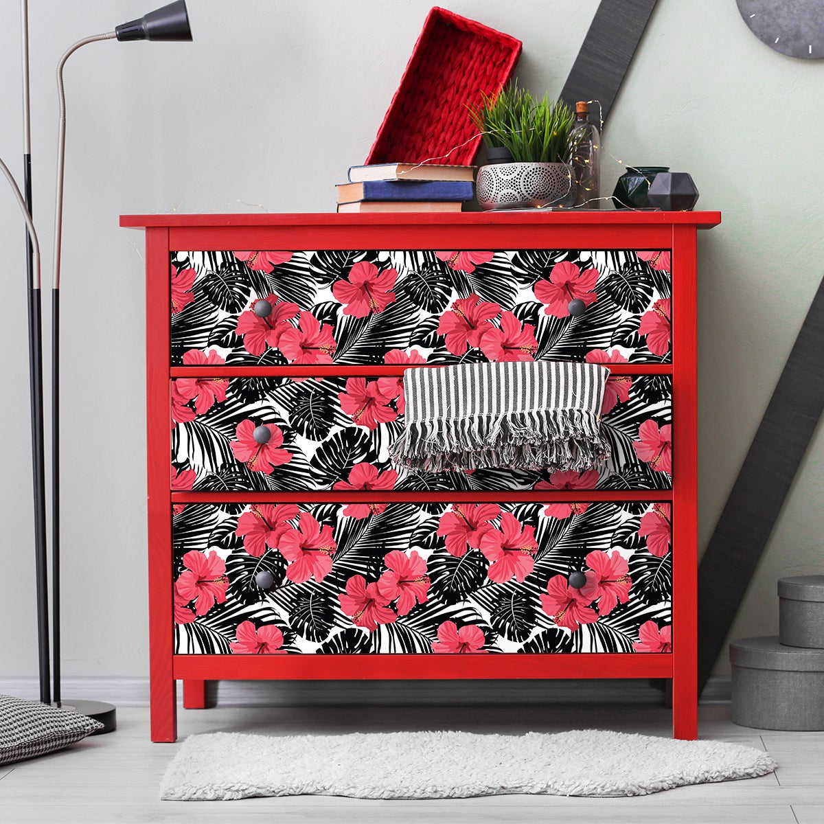 Vinilo muebles tropical zongoko - adhesivo de pared - revestimiento sticker mural decorativo - 60x90cm