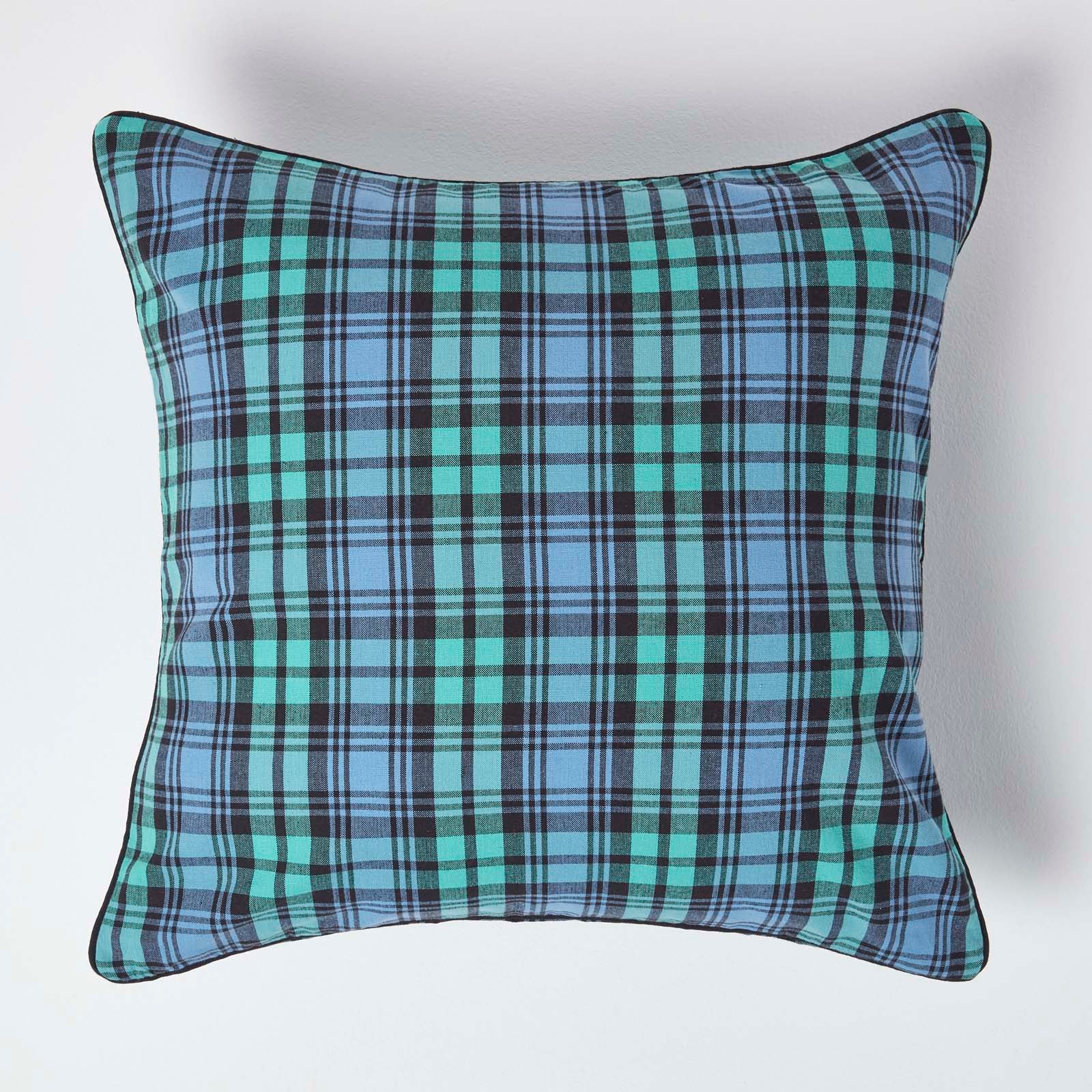 Lot De 2 Housses De Coussin Tartan Écossais 45x45cm - Style Maison De Campagne Vert