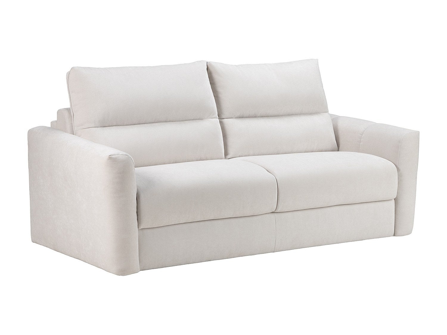 Kanapa 4-osobowa rozkładana z beżowej tkaniny szenilowej- Spanie 160 cm - Materac 13 cm DOVENA od Maison Céphy - 4