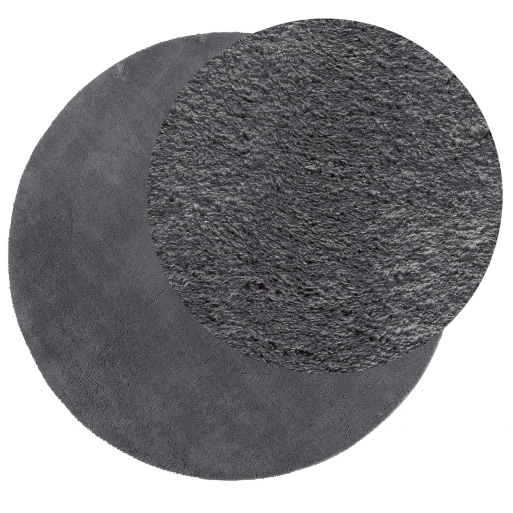 Tapis HUARTE à poils courts doux et lavable anthracite ? 200 cm - 3
