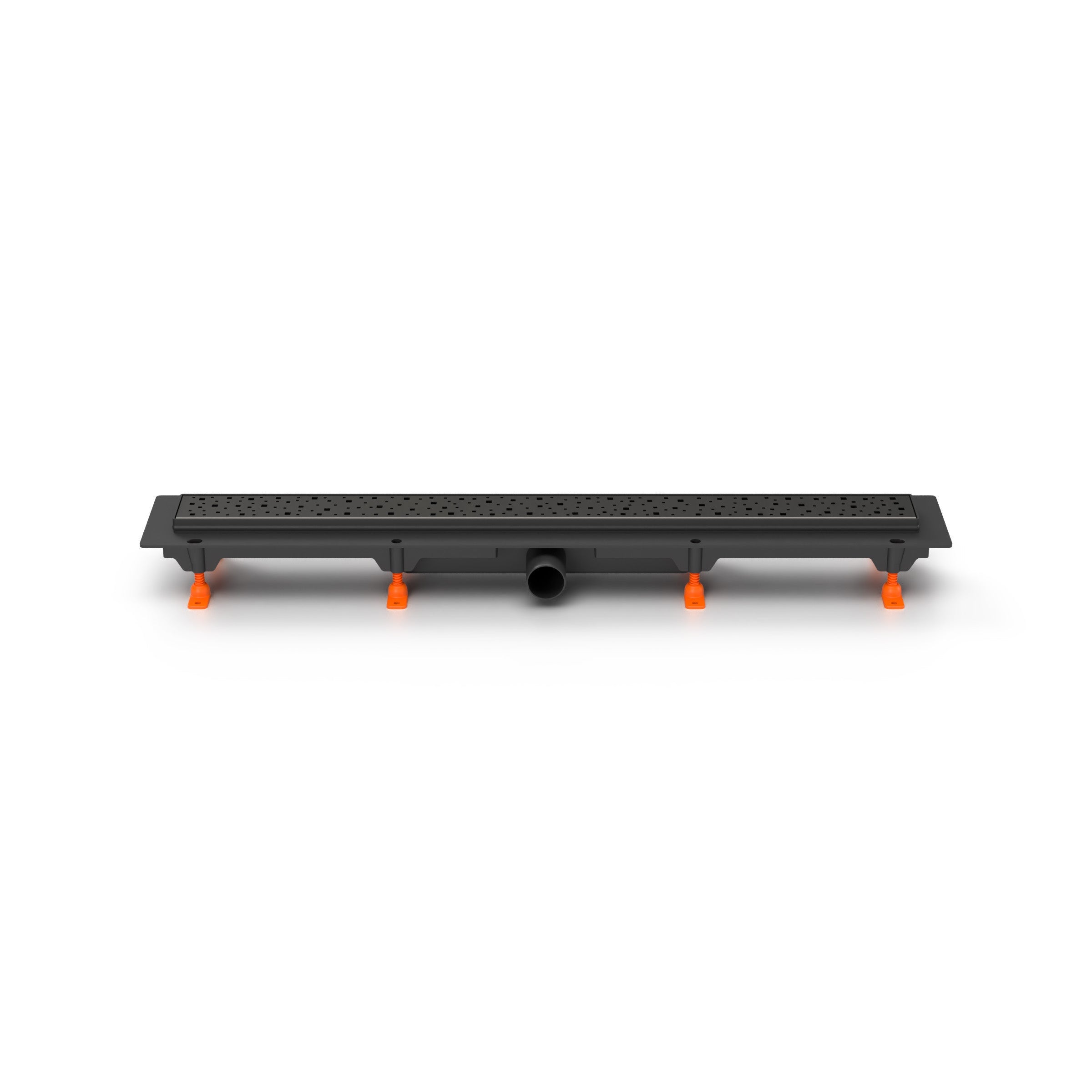 Rigola neagra de interior MCH SQUARE cu gratar de otel inoxidabil 750mm (mata)