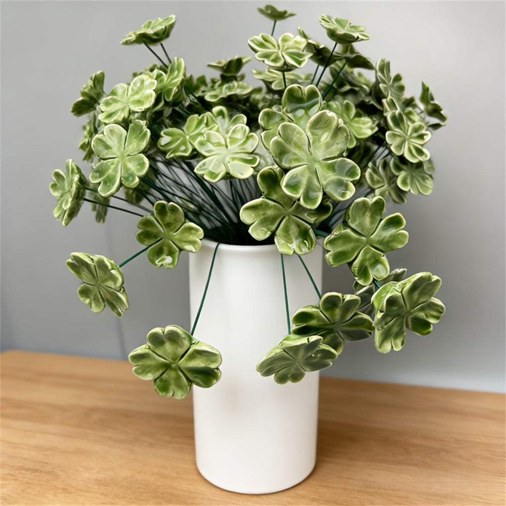 KAKET Lot de 8 fleurs en porcelaine faites à la main, roses en céramique, fleurs stabilisées décoratives, décorations pour la maison, mariages fêtes - 3