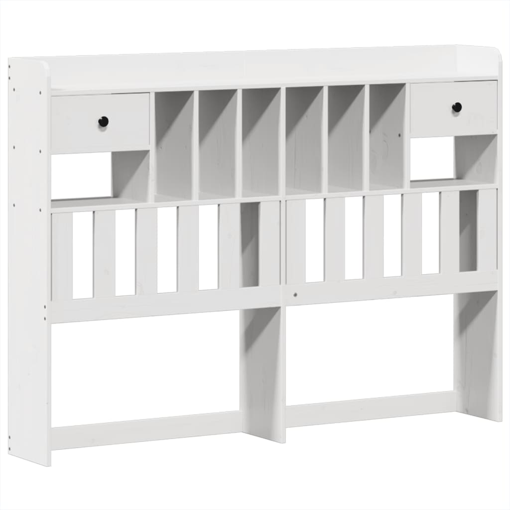 Cadre de lit sans matelas blanc 160 x 200 cm bois de pin massif - 6