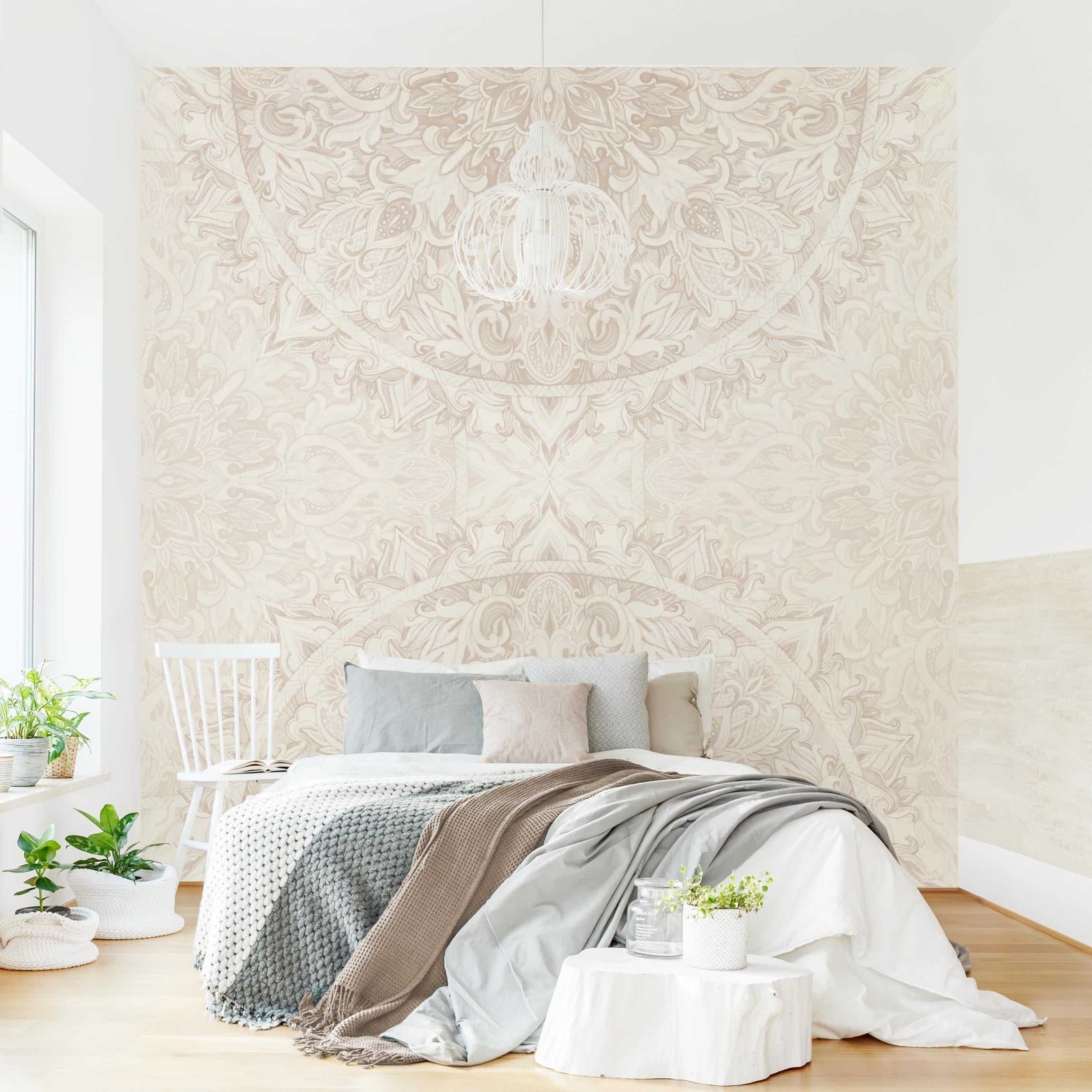 Papel pintado estampado acuarela arte motivos zen mandala 217 - salón dormitorio cocina pasillo - tnt 192 x 192 cm smart