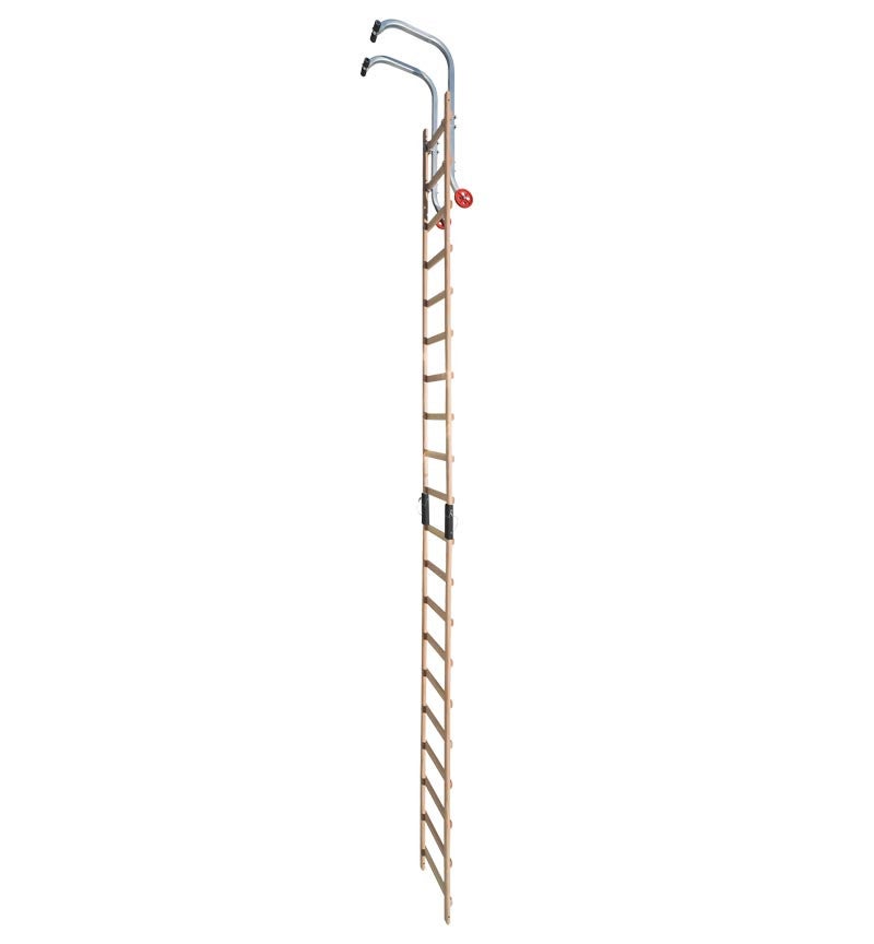 Echelle plate de toit en bois pour couvreur avec crochet de toit 5m Hailo Safety Roof - 3