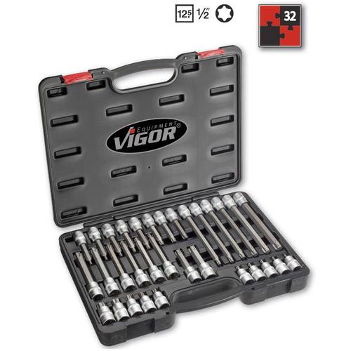 TA-VIGOR Lot De 5 Douilles Torx 6,35 Mm X T20 CR-V, Embouts Torx En Acier S2 De Qualité Supérieure, 38 Mm De Longueur Pour Clé à Cliquet, Clé Dynamométrique, Barre Coulissante, Perceuse