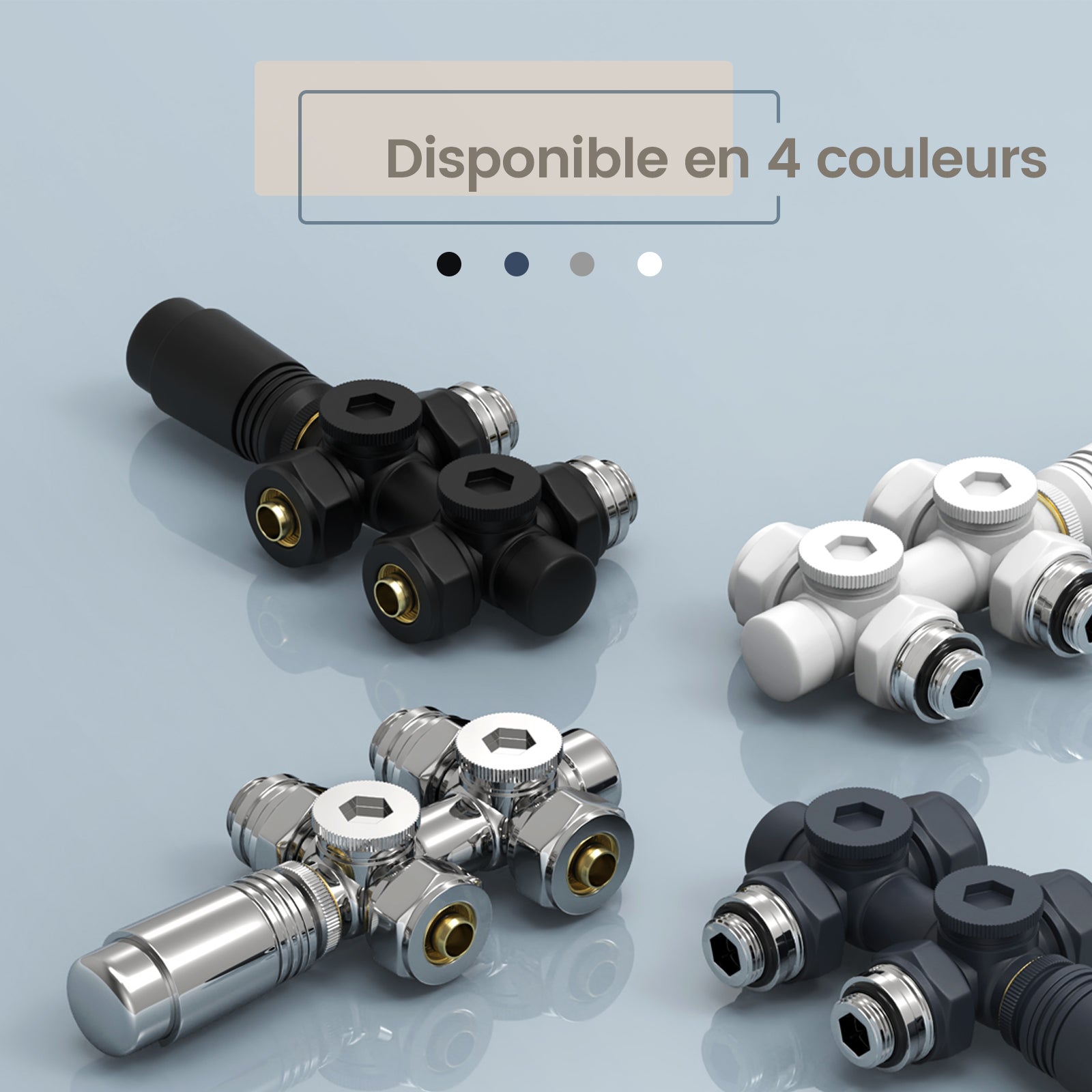 Robinet de Radiateur EMKE Robinet Thermostatique pour Radiateur avec Contrôleur de Température (Anthracite) - 8