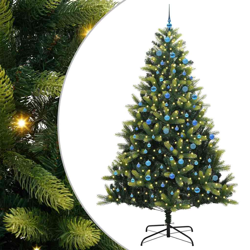 Sztuczna Składana Choinka Świąteczna 300 LED Zielony 240 cm