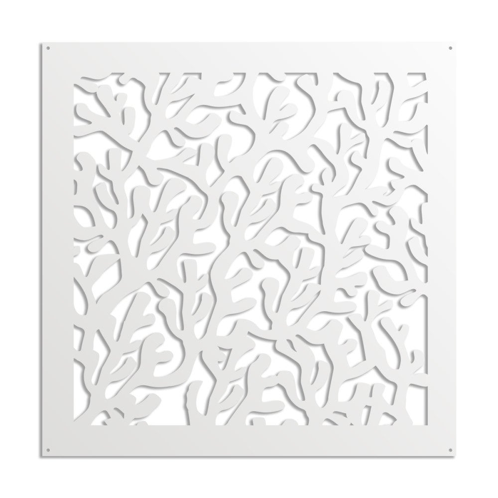 KORAL - Panel perforowany PCV - Parasol przeciwsłoneczny - Rozmiar 73x73 cm - Grubość 1 cm - Kolor BIAŁY