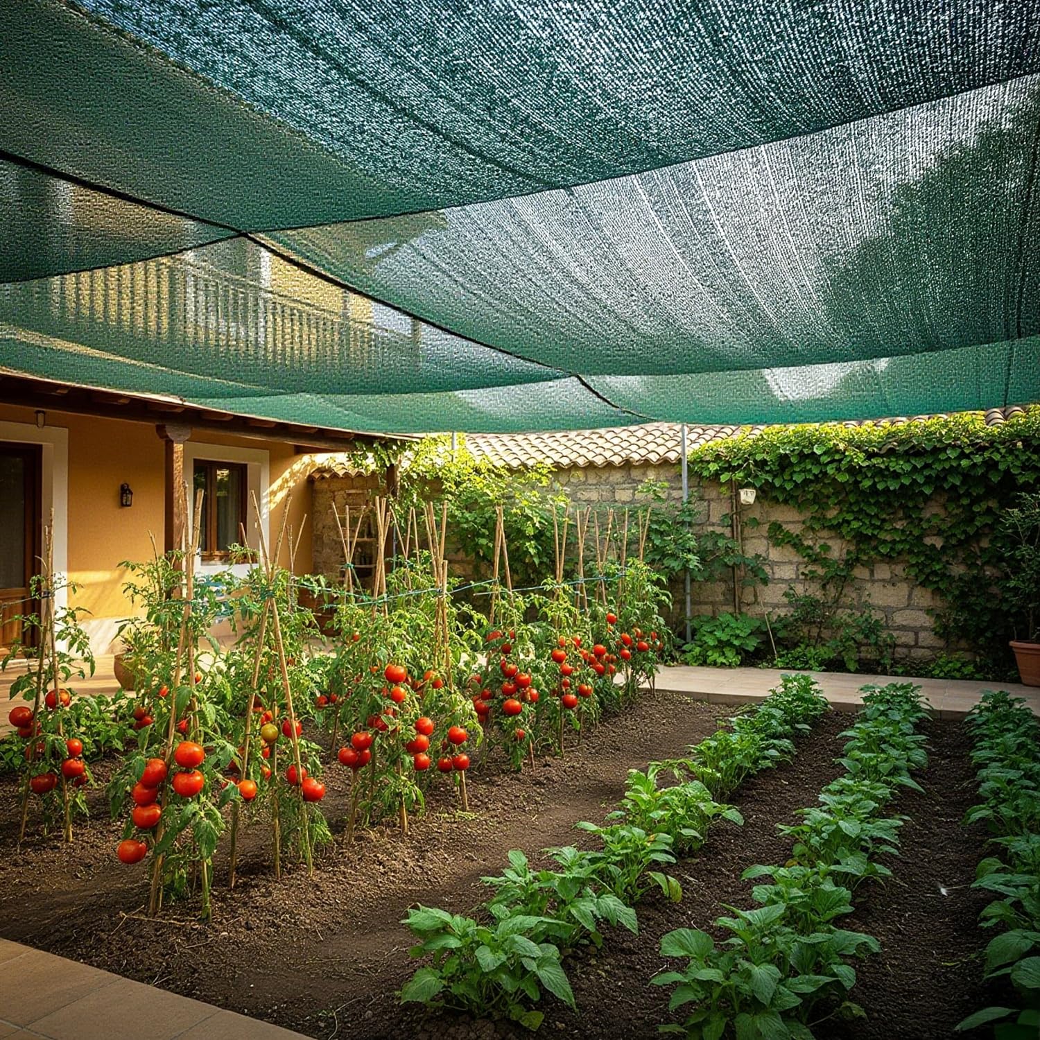 Voile d'ombrage d'extérieur BEXTCOK, filet pare-soleil pour jardin, filet d'ombrage respirant en PEHD (3 x 5 m) - 9