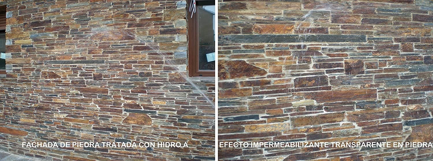 HIDRO A de Tecno Prodist - Impermeabilizante Transparente al agua, Hidrofugante para fachada, teja, ladrillo y piedra - Transparente - 10 Litros - 8