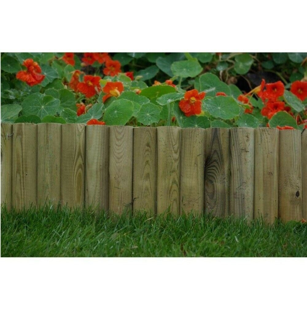 Demi-pôle Clôture Rollborder en bois de pin imprégné - 4