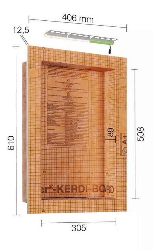 Schlüter Kerdi Board NLT Duschnische Mit LED Beleuchtung 305x711x89 Mm Rgb Weiss