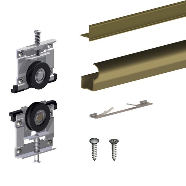 Kit pour 1 porte de placard supplémentaire SLID'UP 230 19 mm - bronze