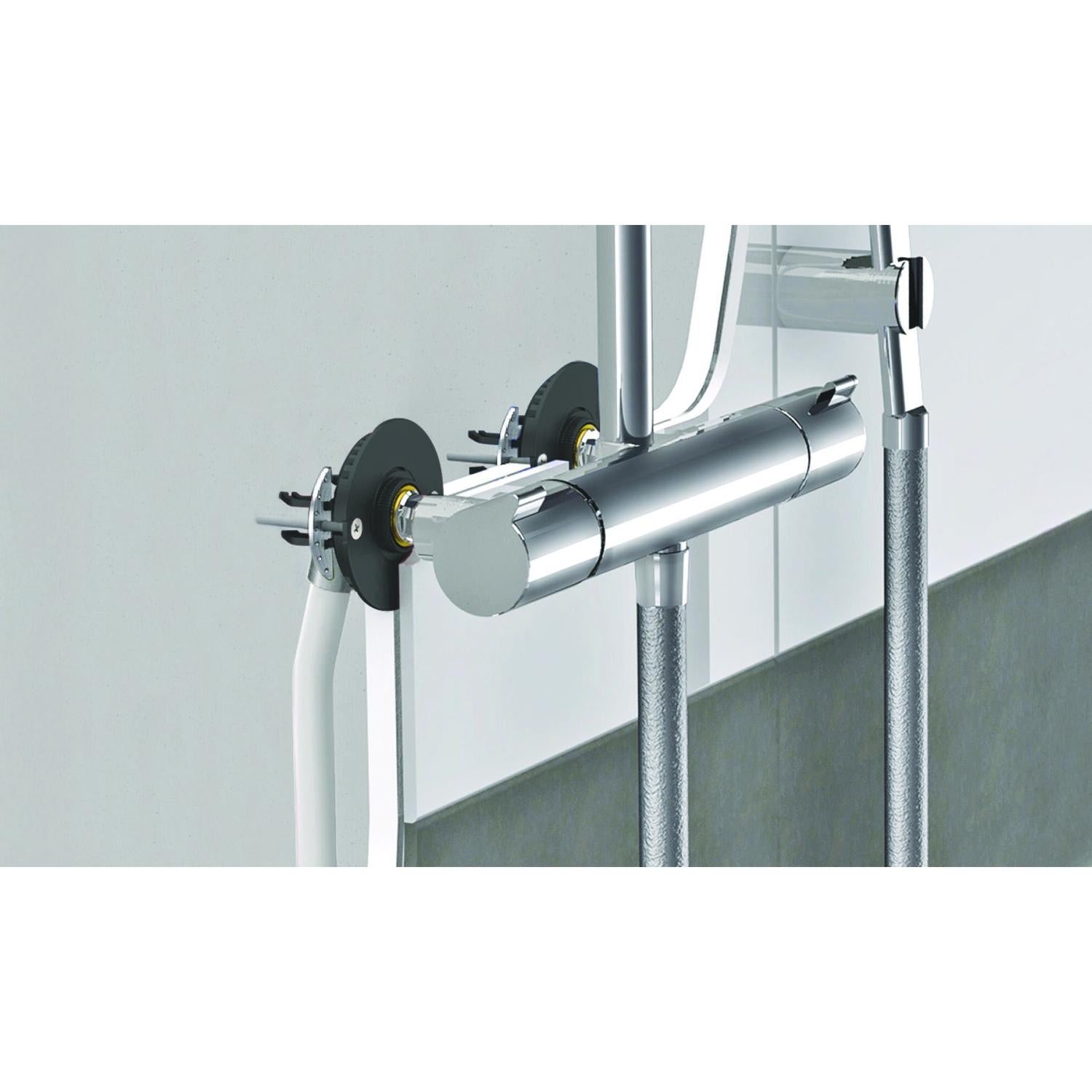 Kit complet fixation Robinetterie Bain Douche- Multicouche Ø16 - Rac sert F15/21 - 3