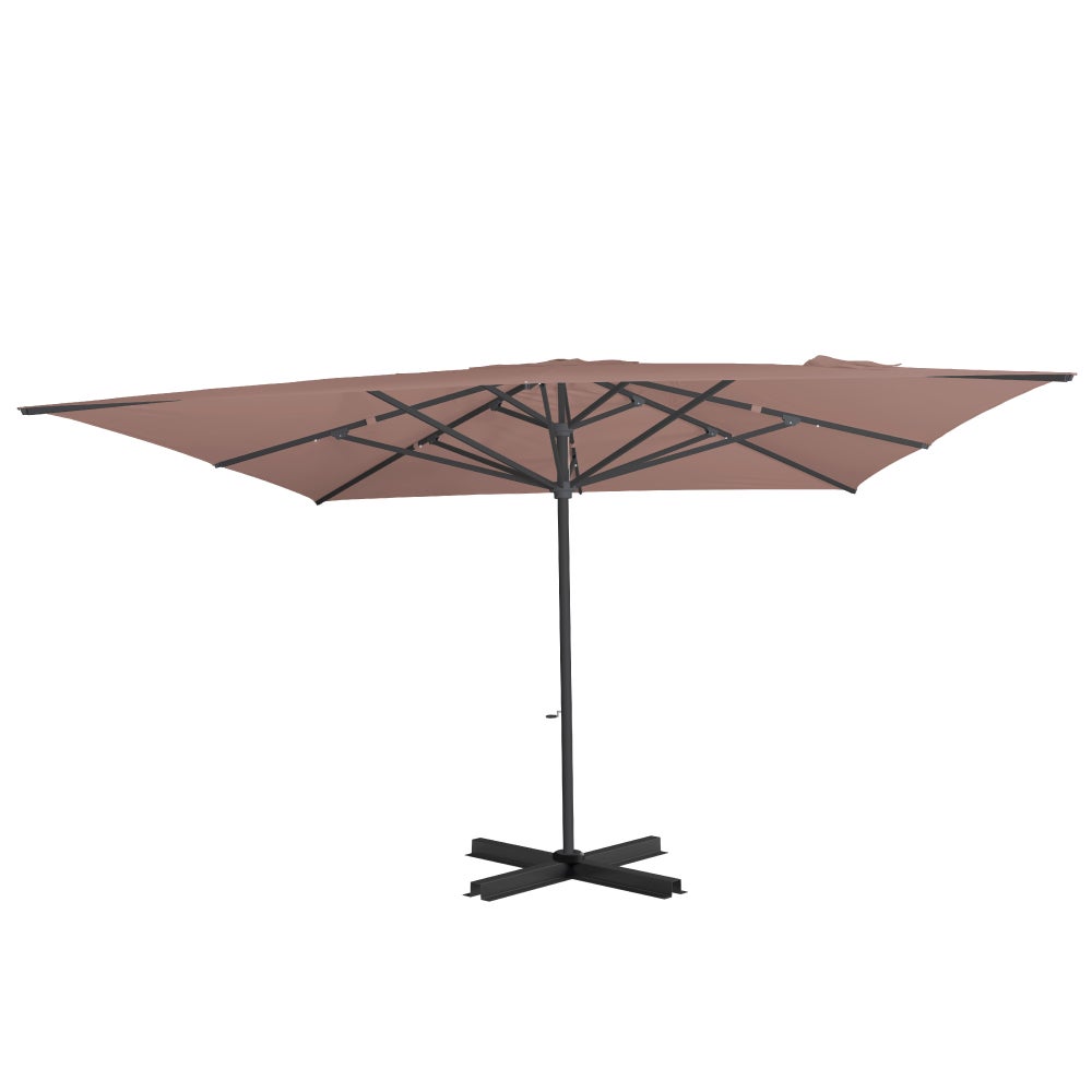 IASO Basics Sintra – Parasol carré 4x4, toile couleur terre cuite, structure noire - 2