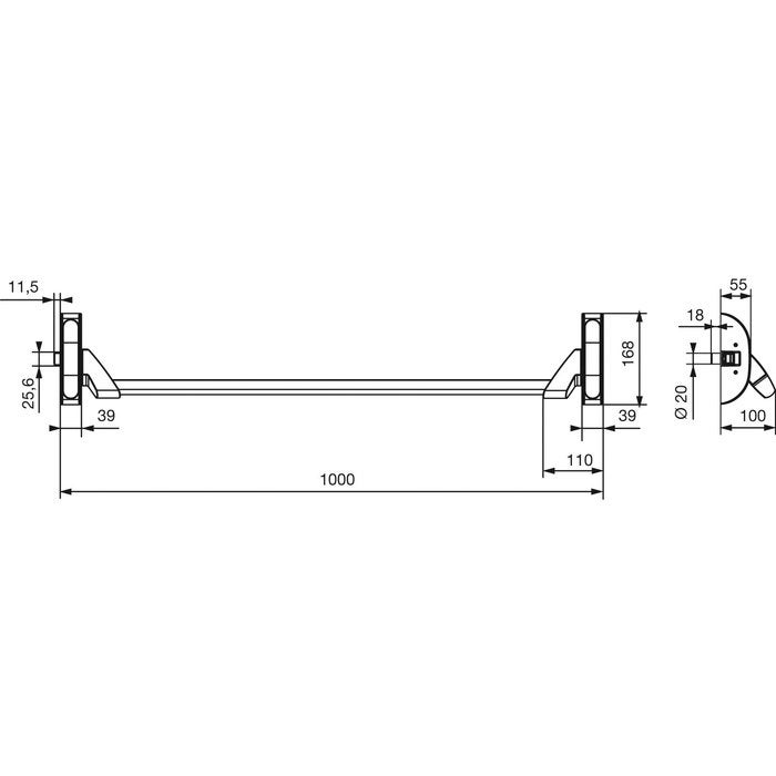 Serrure anti-panique 6800 Premium BM barre 1 point - Vachette - 2