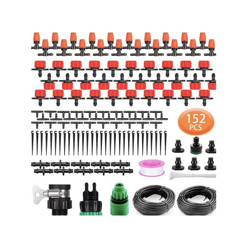 System nawadniania ogrodu, zestaw do nawadniania kropelkowego 152 części, automatyczny zestaw do nawadniania kropelkowego z wężem o długości 30 m