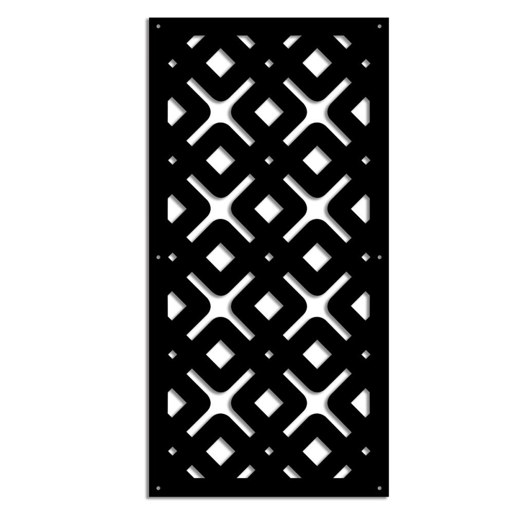 HORIZONTE - Panel perforowany z PVC - Osłona przeciwsłoneczna - Rozmiar 98x198 cm - Grubość 1 cm - Kolor CZARNY