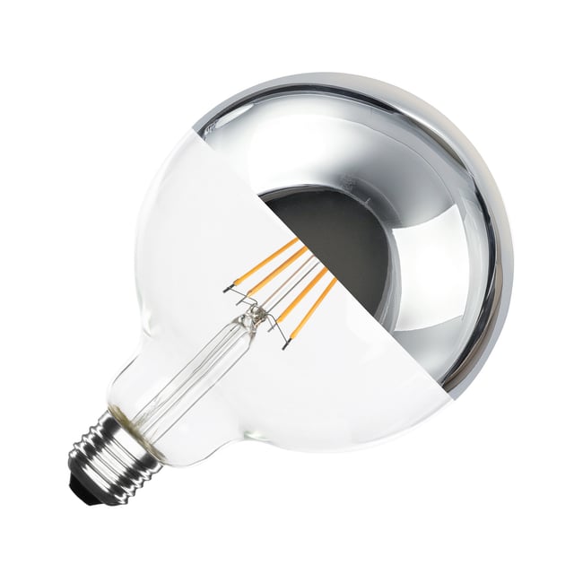 Ampoule Filament LED E27 8W 800 lm G125 Chrome Reflect No Flicker 2200K Super chaud