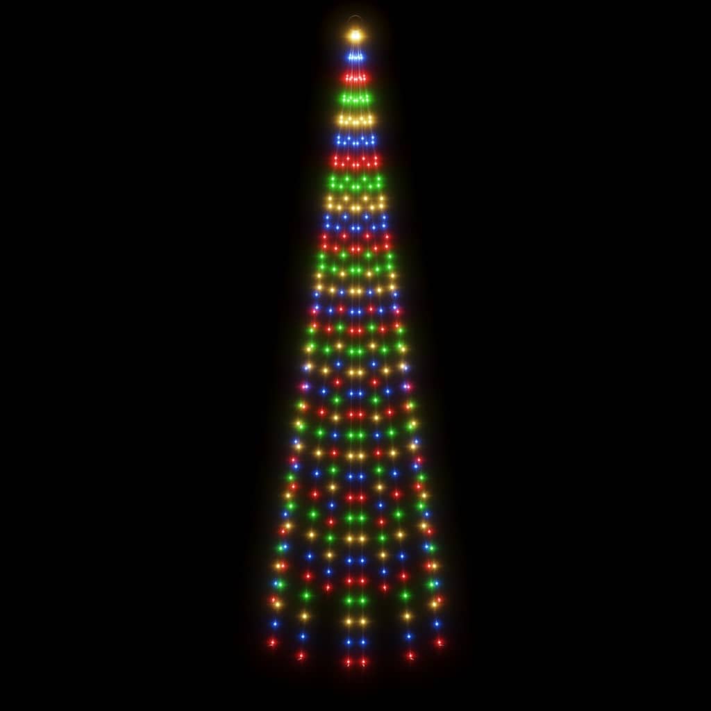 vidaXL Albero di Natale Pennone Colorato 310 LED 300 cm - 5