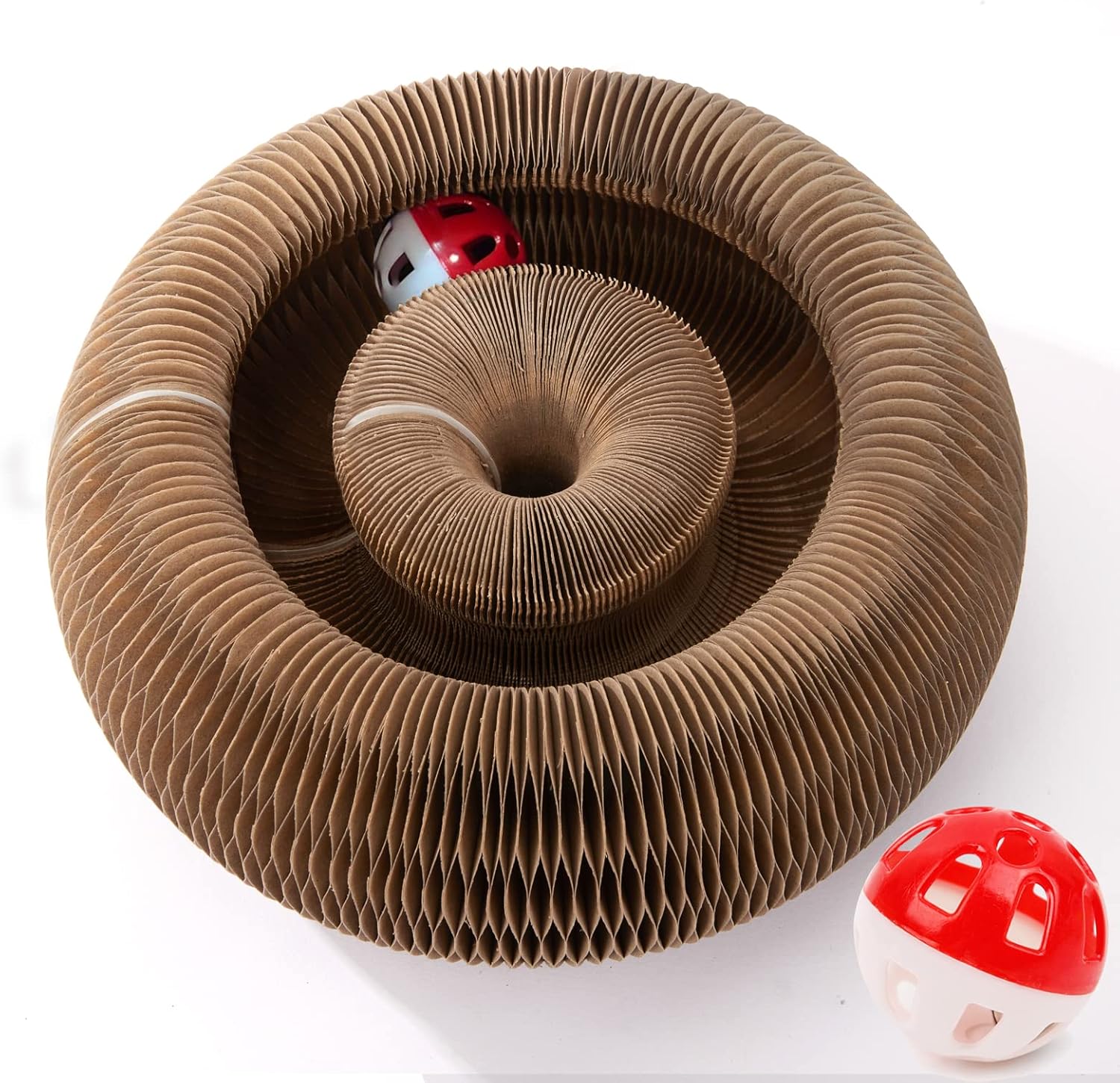EXTFANS Griffoir Pour Chats Carton - Grattoir Multi-Formes Pliant, Jouet Interactif Avec Cloche Dérouvable, Stimule L'Instinct De Chasse Félins, Adapté à Tous Les Âges De Chats (1