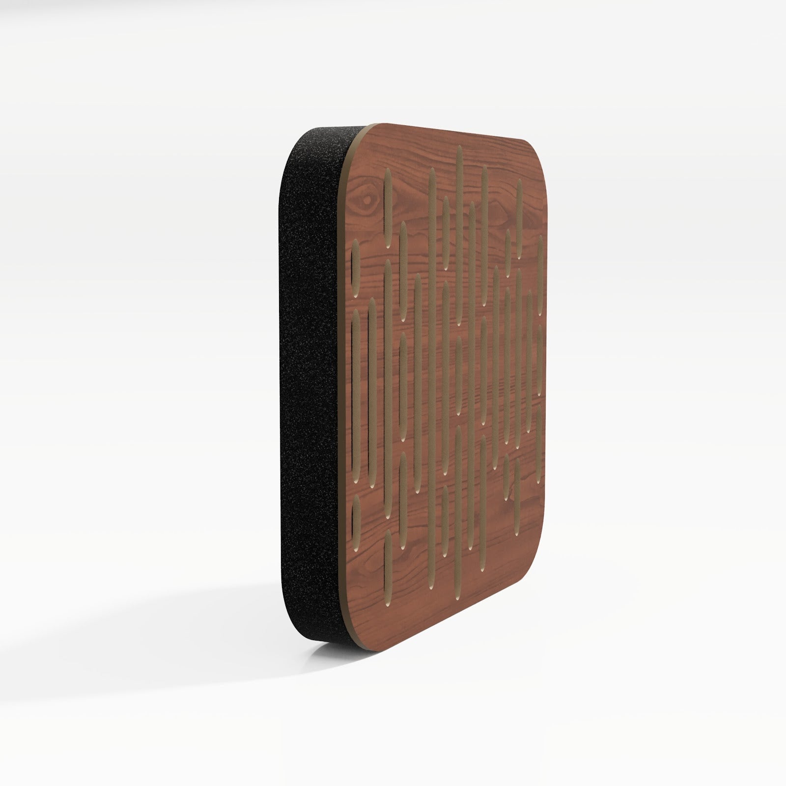 Lot de 8 Mini-Panneaux acoustiques insonorisants WAVE-D 23x23x3 cm - 0,42 m² surf.totale-MDF perforé laminé et mousse acoustique -Noix - 3