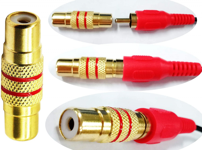 PNGKNYOCN RCA femmina a femmina accoppiatore placcato oro cavi audio video RCA adattatore